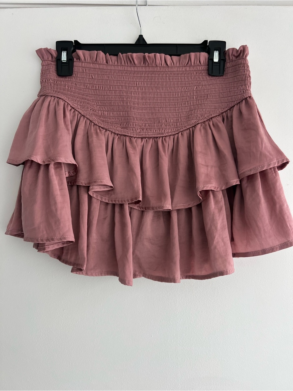 Altar’d State Rose Mauve Tiered Ruffle Mini Skirt